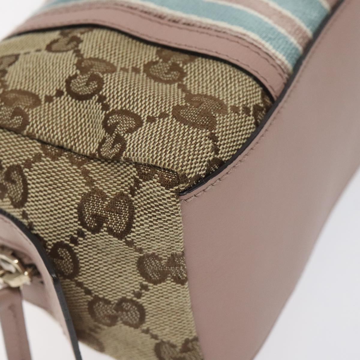 GUCCI GG Canvas Pouch Beige Gold 256636 Auth yk18724V