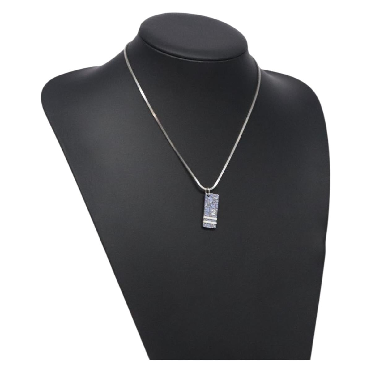Christian Dior Necklace metal Blue Auth yk18754
