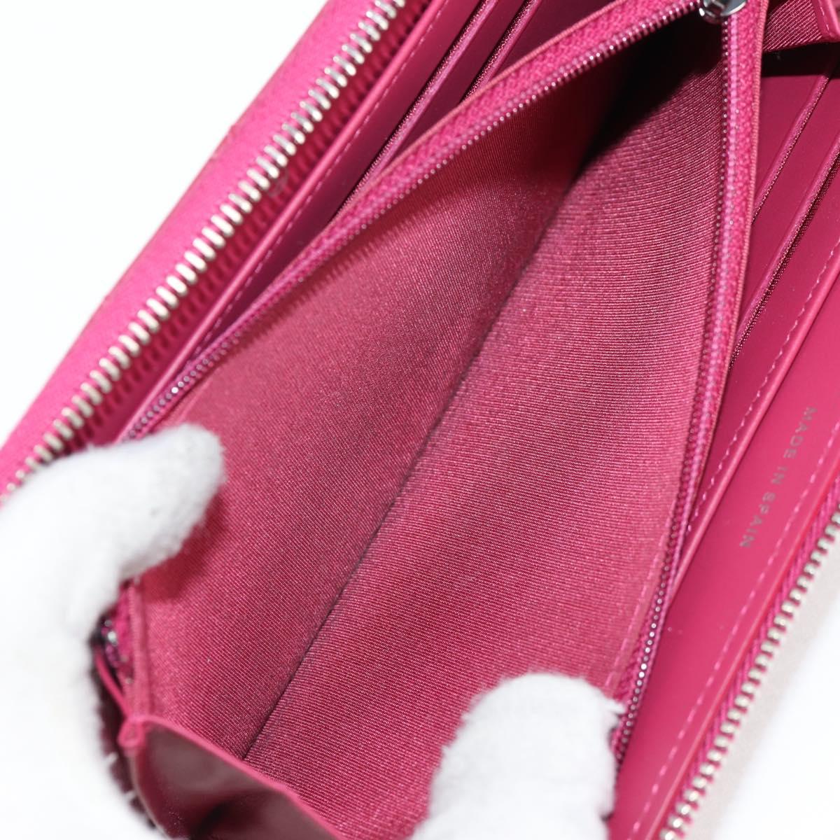 CHANEL Matelasse Brilliant Long Wallet Enamel Pink Silver CC Auth yk18767V