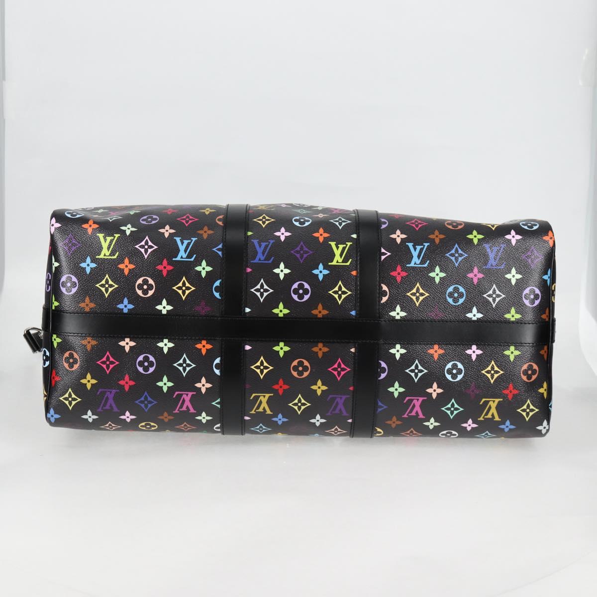 LOUIS VUITTON Multicolor Keepall Bandouliere 50 Bag Black M13745 Auth yk18768SM