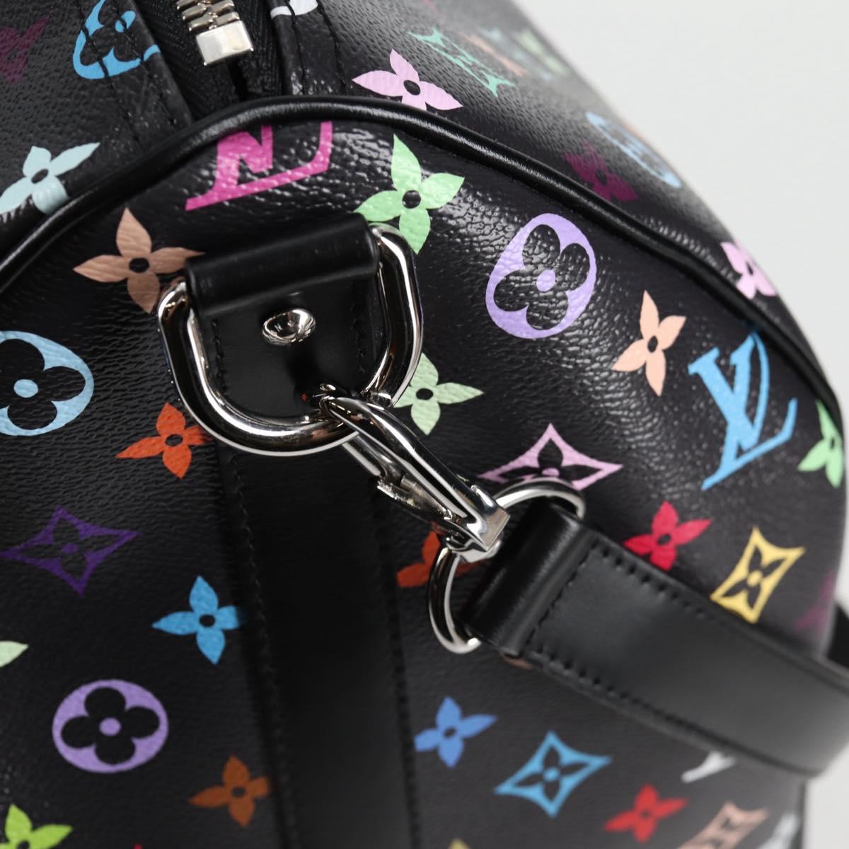 LOUIS VUITTON Multicolor Keepall Bandouliere 50 Bag Black M13745 Auth yk18768SM