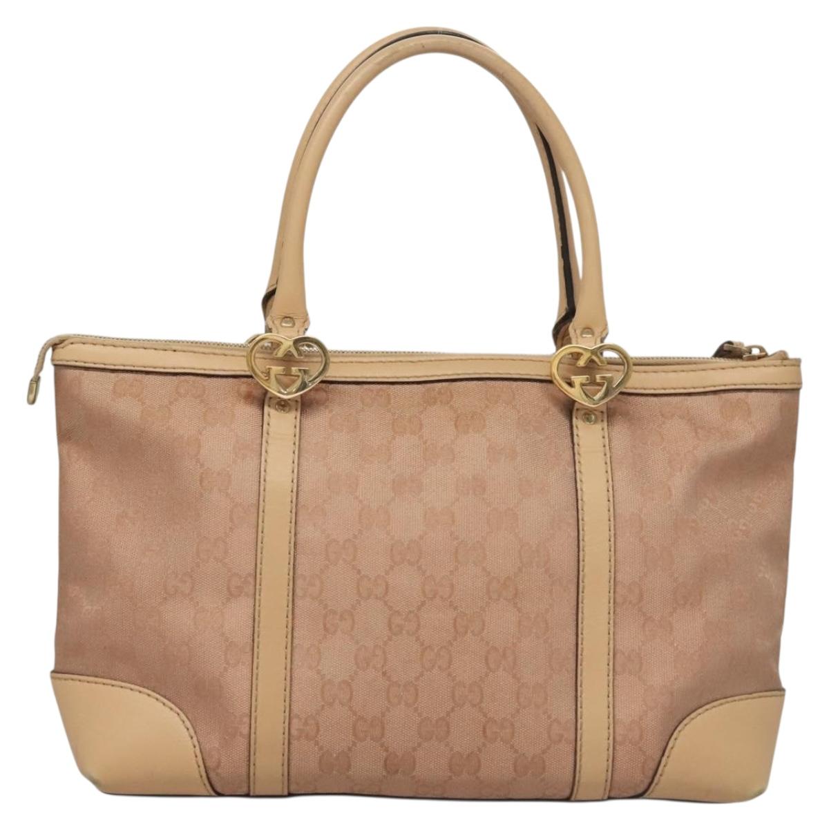 GUCCI GG Canvas Lovely Tote Bag Pink Gold 257069 Auth yk18786