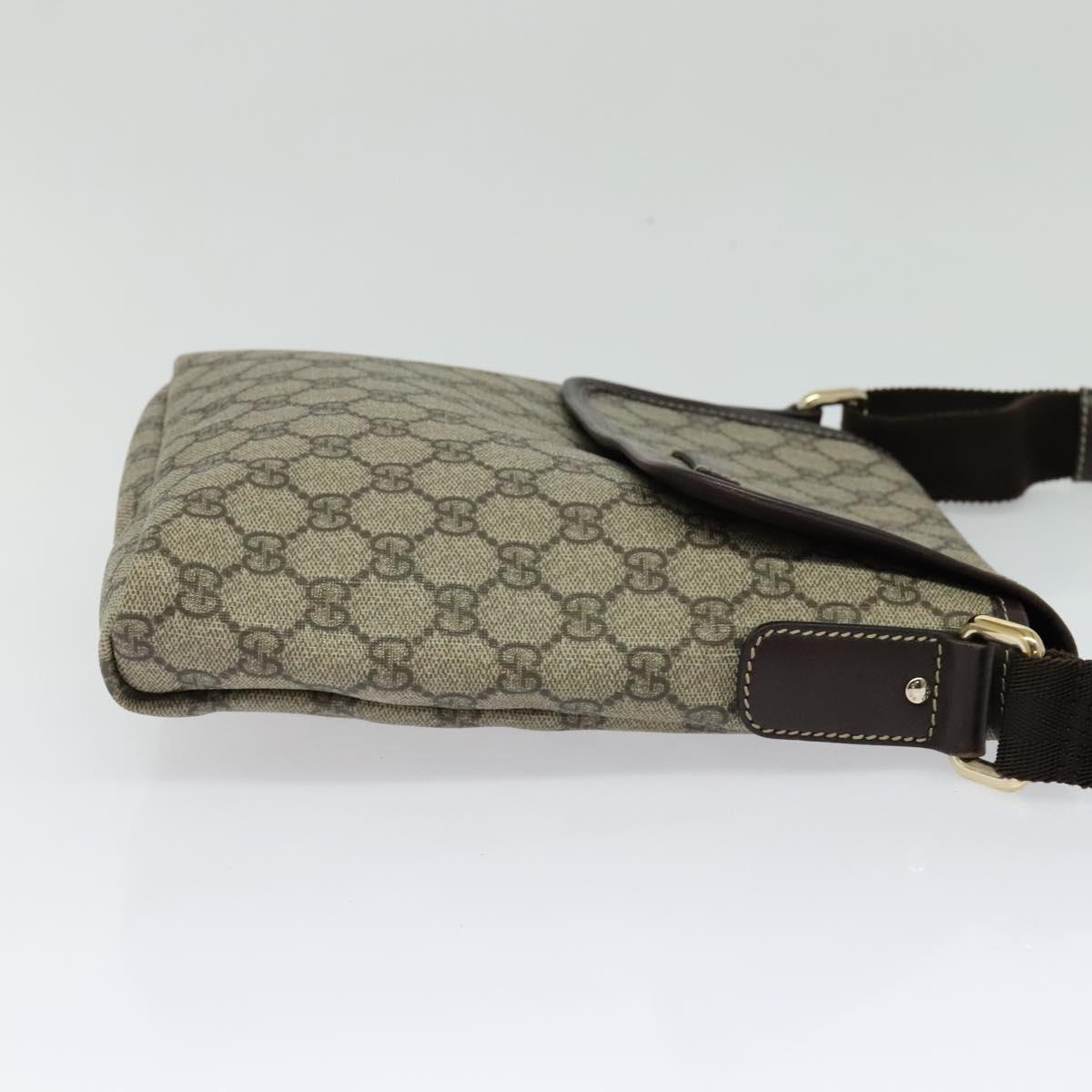GUCCI GG Supreme Shoulder Bag PVC Beige Gold 223666 Auth yk18788