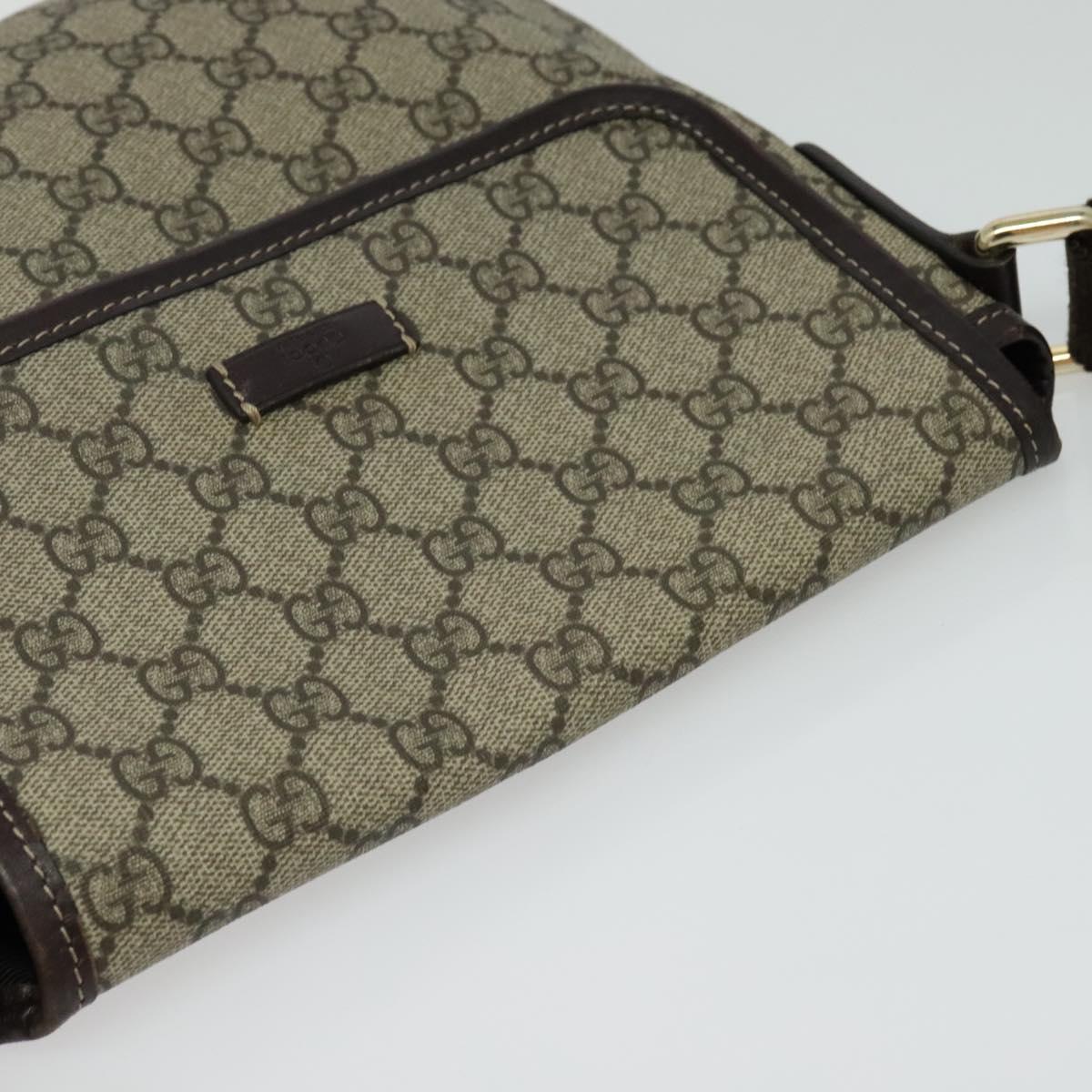 GUCCI GG Supreme Shoulder Bag PVC Beige Gold 223666 Auth yk18788