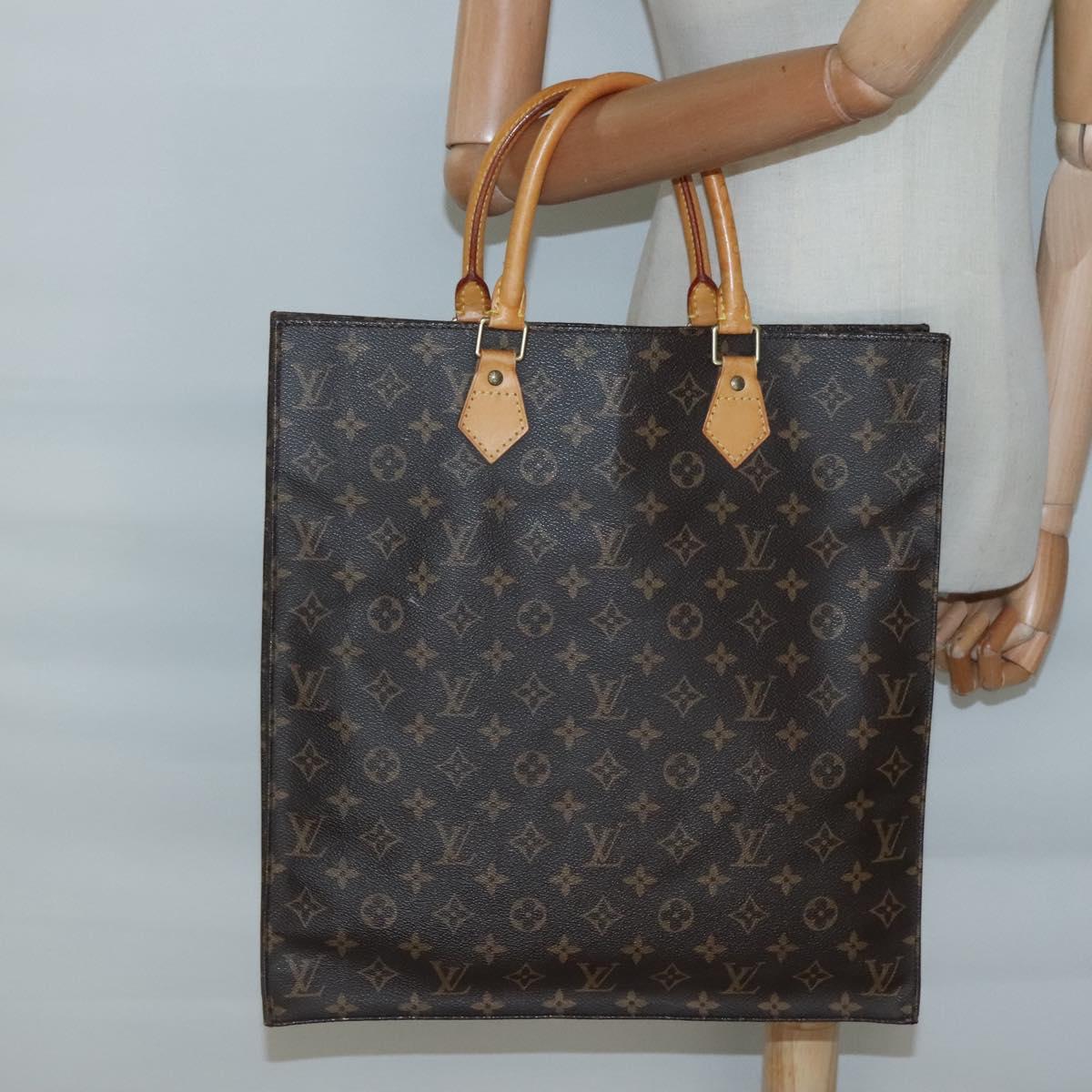 LOUIS VUITTON Monogram Sac Plat Hand Bag M51140 LV Auth yk18804