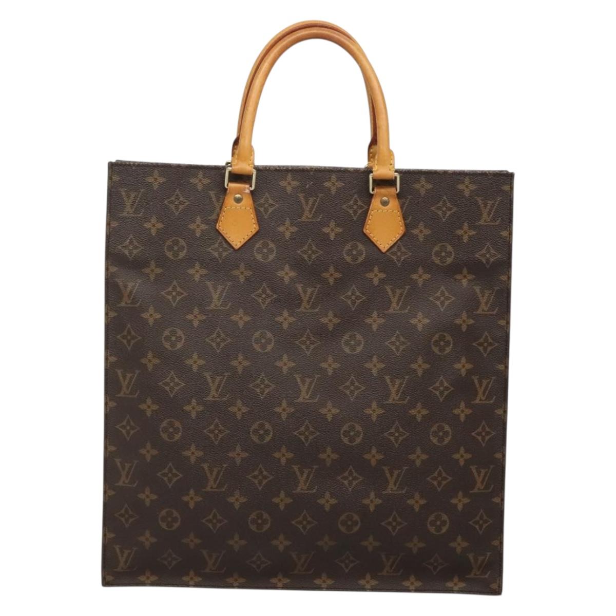 LOUIS VUITTON Monogram Sac Plat Hand Bag M51140 LV Auth yk18804