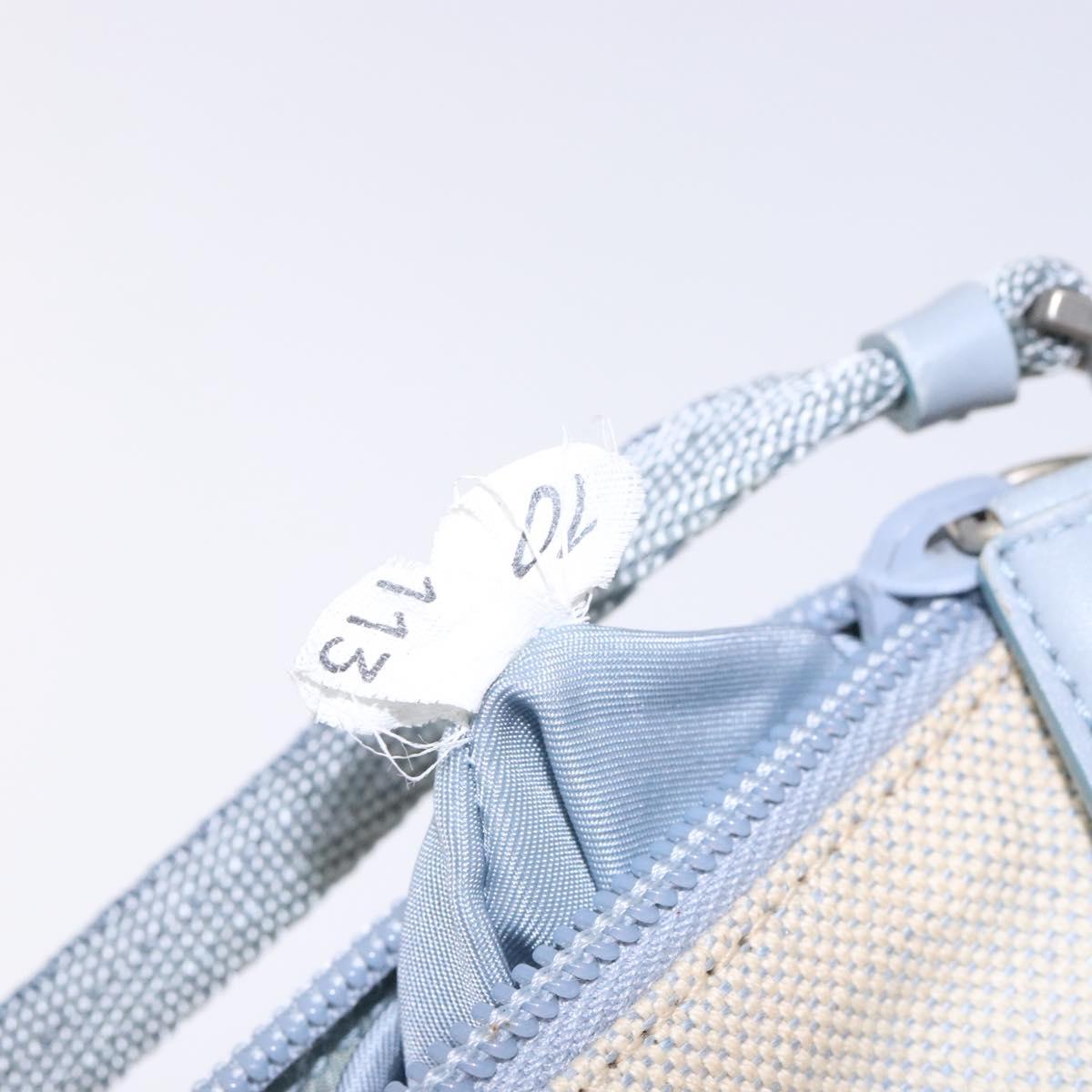 PRADA Sports Accessory Pouch Canvas Blue Silver Auth yk18833