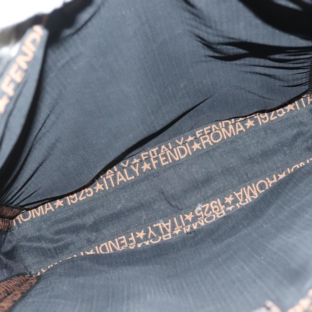 FENDI Tote Bag Straw Black Auth yk18835