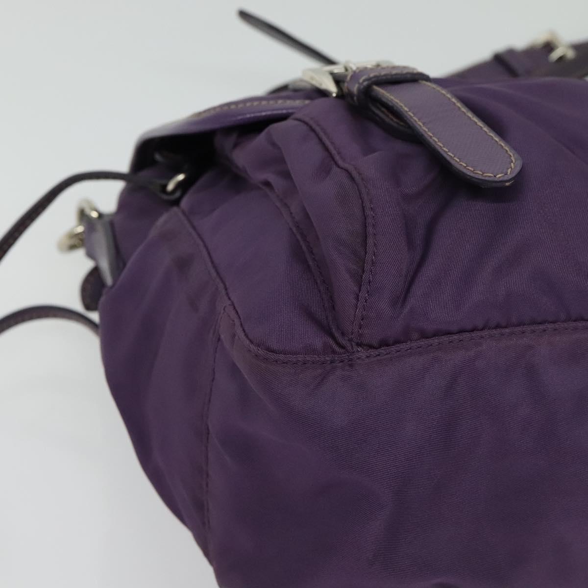 PRADA Shoulder Bag Nylon Purple Silver Auth yk18838