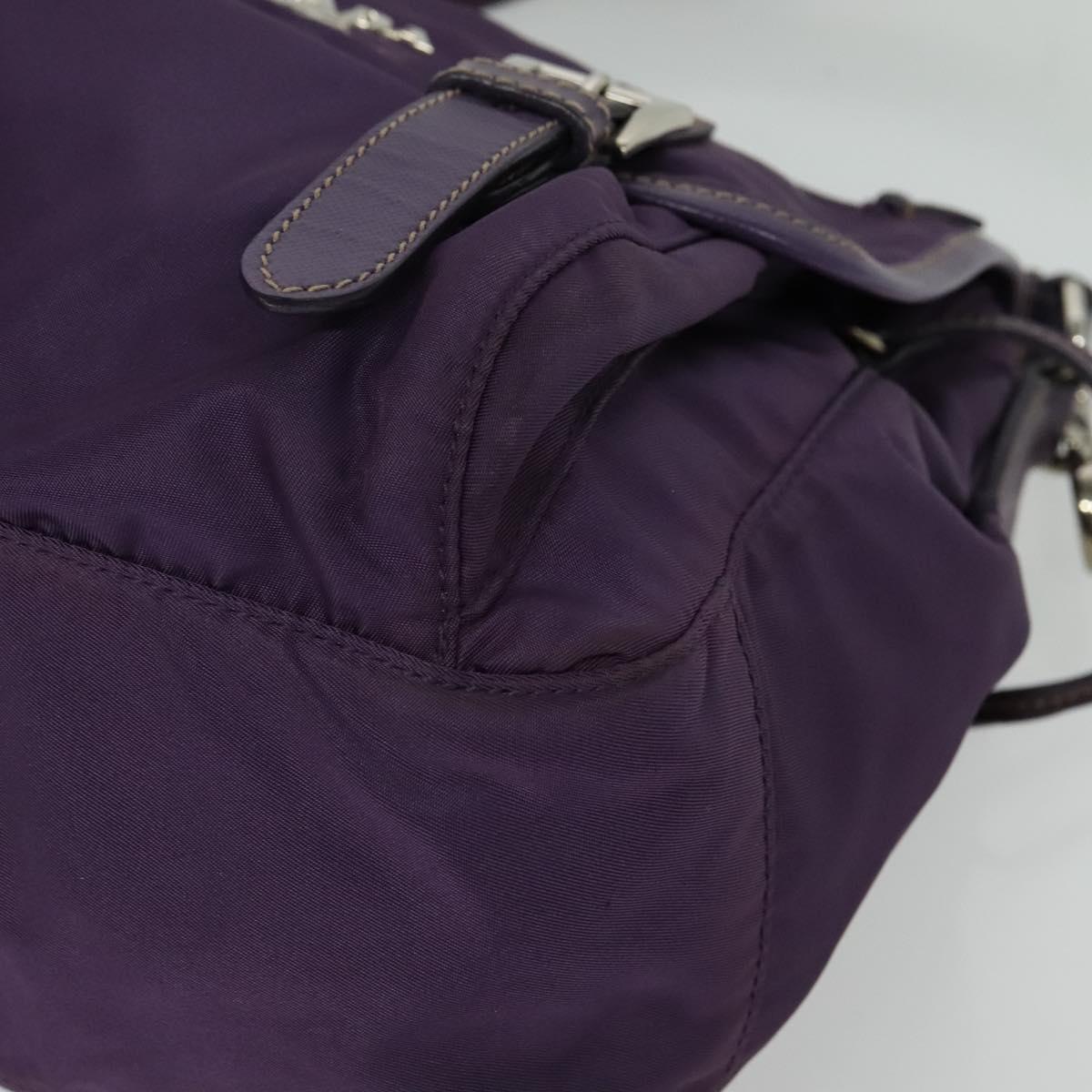 PRADA Shoulder Bag Nylon Purple Silver Auth yk18838
