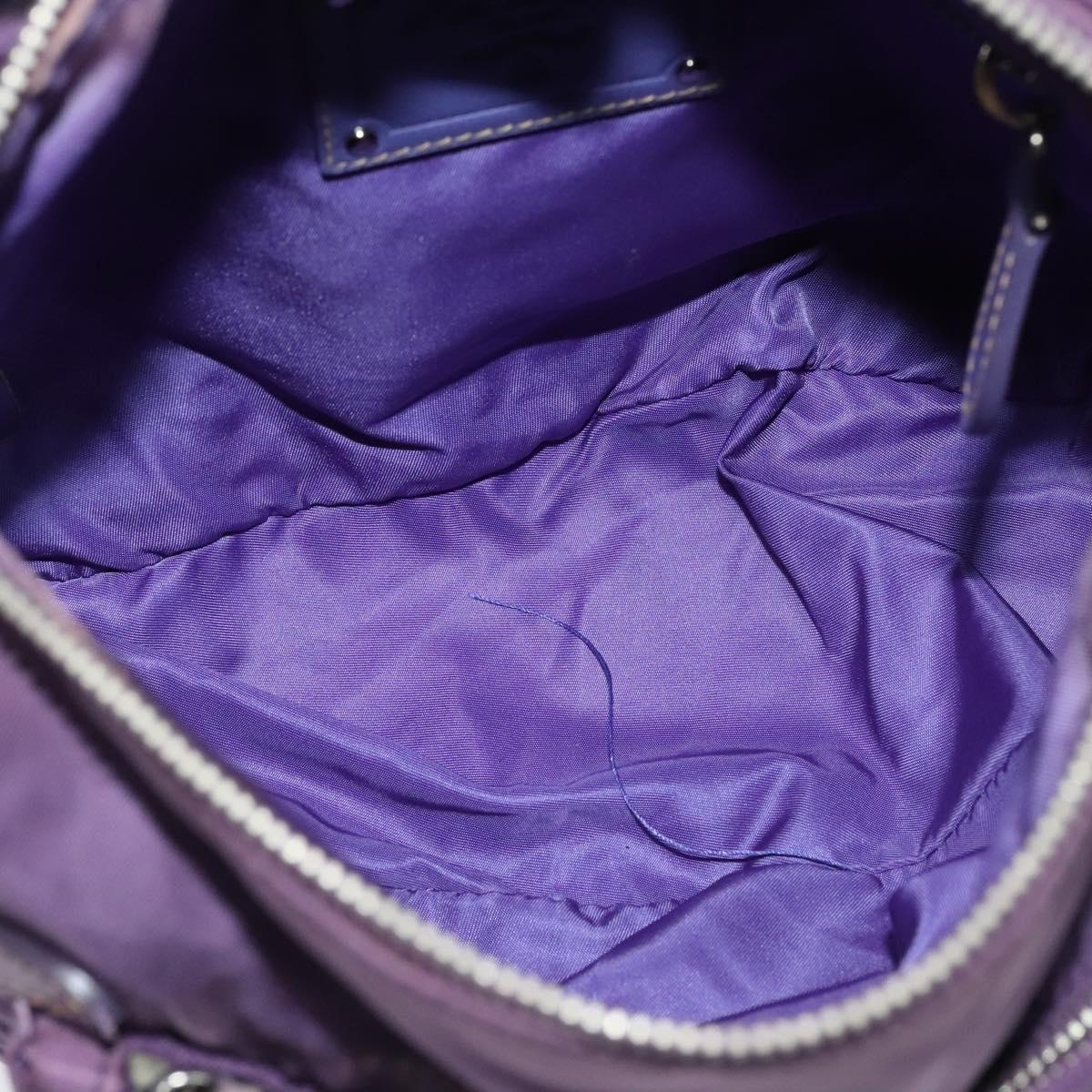PRADA Shoulder Bag Nylon Purple Silver Auth yk18838