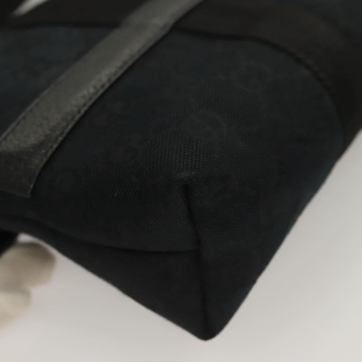 GUCCI GG Canvas Waist Bag Black Silver 131236 Auth yk18870