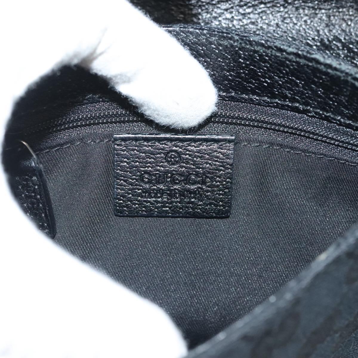 GUCCI GG Canvas Waist Bag Black Silver 131236 Auth yk18870