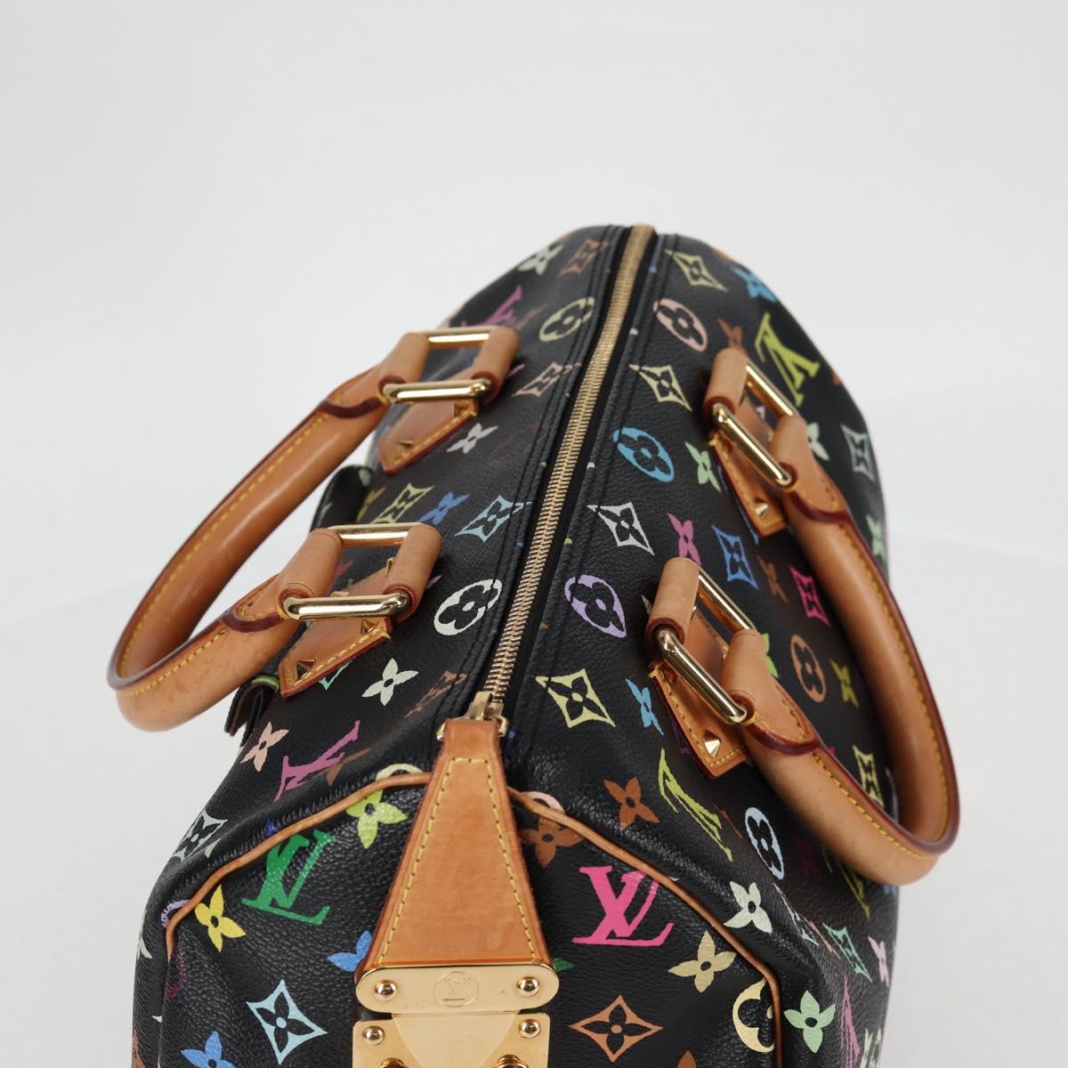 LOUIS VUITTON Monogram Multicolor Speedy 30 Hand Bag Black M92642 Auth yk18882V