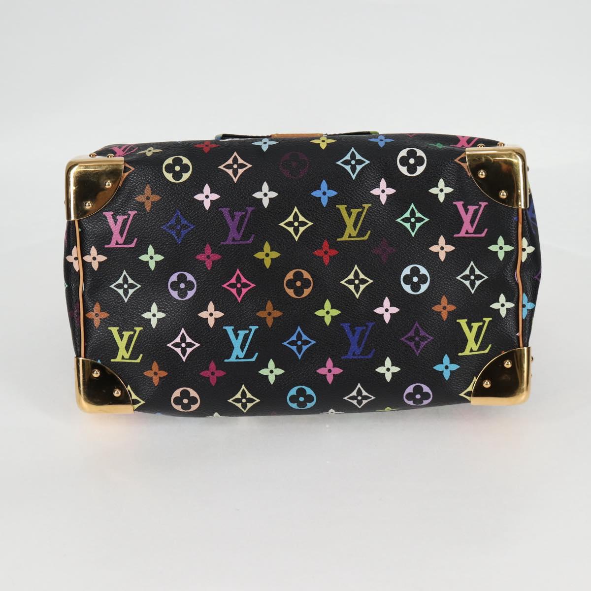 LOUIS VUITTON Monogram Multicolor Speedy 30 Hand Bag Black M92642 Auth yk18882V