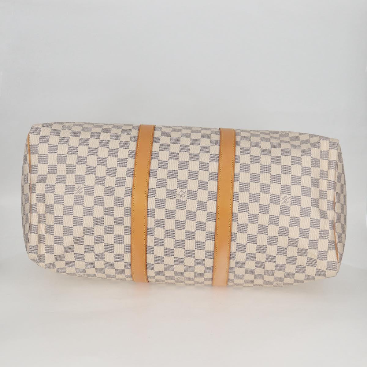 LOUIS VUITTON Damier Azur Keepall 50 Boston Bag N41430 LV Auth yk18884V