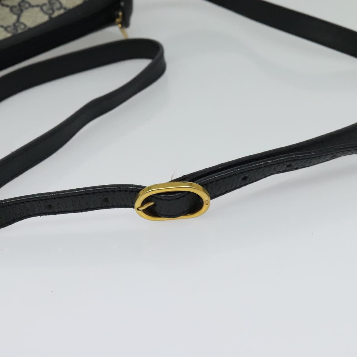 GUCCI GG Supreme Sherry Line Shoulder Bag PVC Navy Gold 89 02 032 Auth yk18894