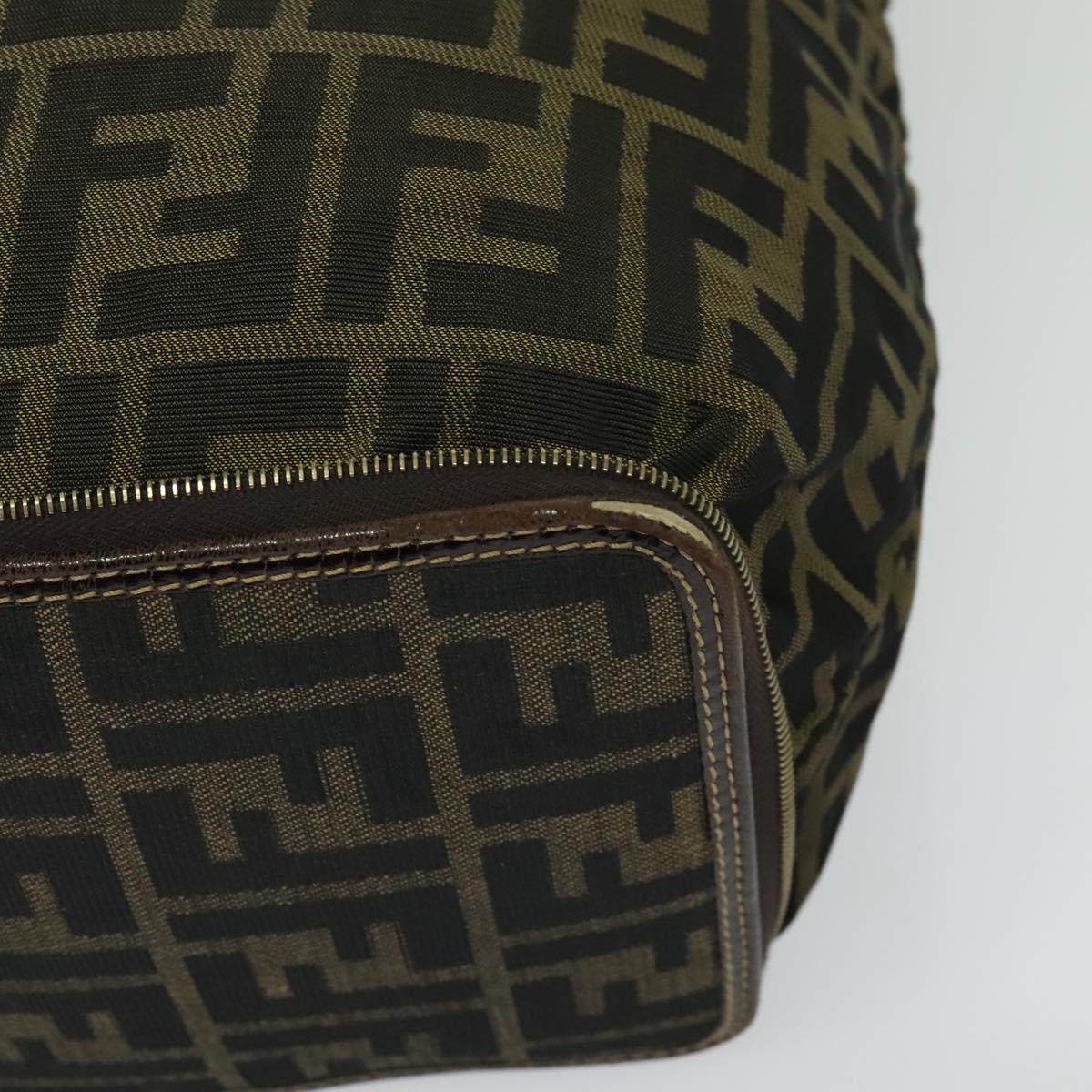FENDI Zucca Canvas Tote Bag Black Brown Auth yk18964