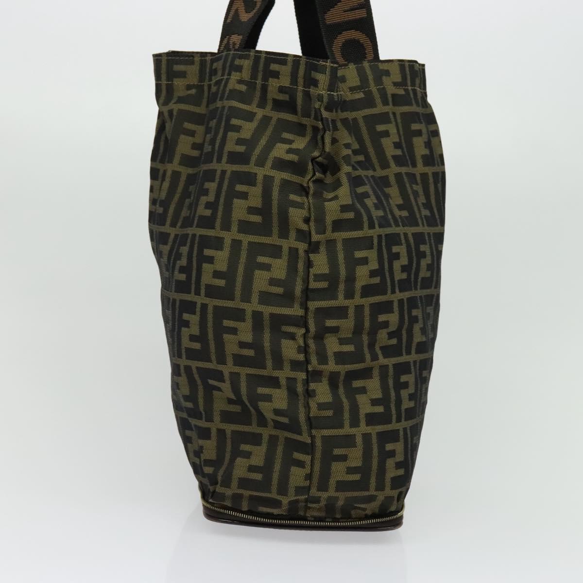 FENDI Zucca Canvas Tote Bag Black Brown Auth yk18964