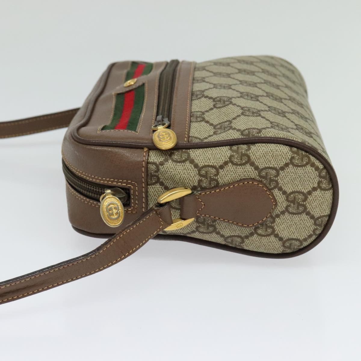 GUCCI GG Supreme Web Sherry Line Shoulder Bag PVC Beige 001 44 6655 Auth yk18967