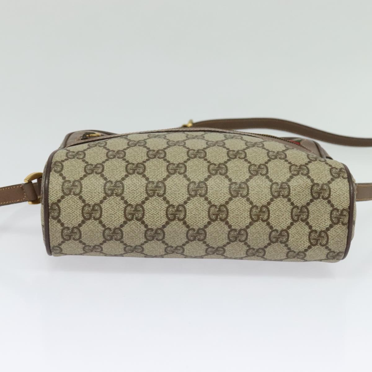GUCCI GG Supreme Web Sherry Line Shoulder Bag PVC Beige 001 44 6655 Auth yk18967