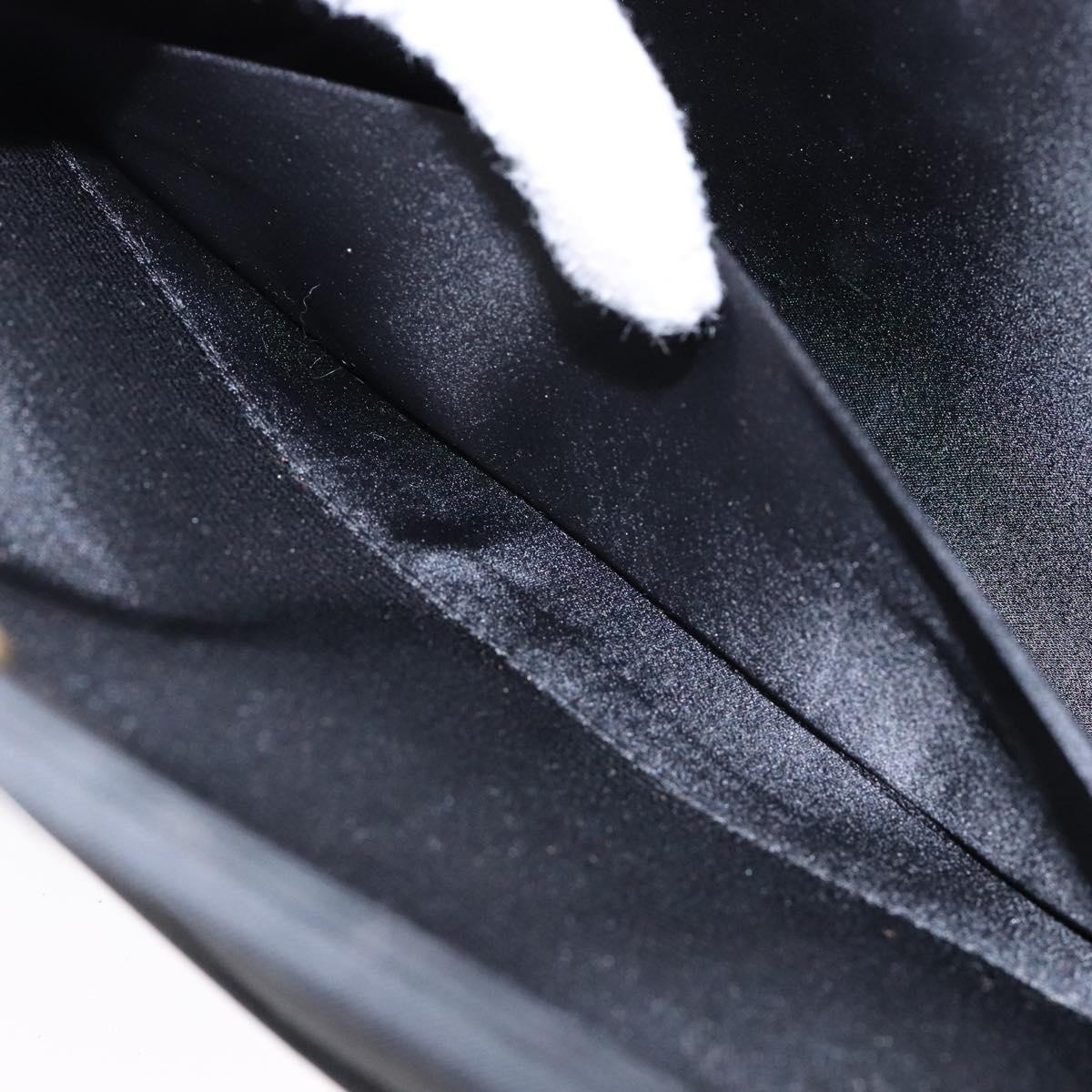 GUCCI Clutch Bag Canvas Black Gold Auth yk18984