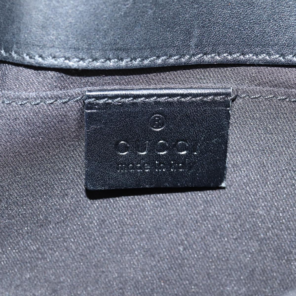 GUCCI GG Canvas Bamboo Chain Horsebit Hand Bag Black Gold 129497 Auth yk18998V