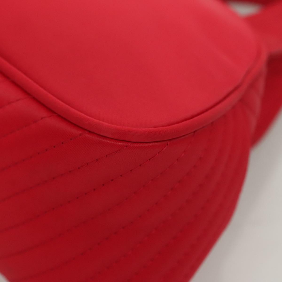 SAINT LAURENT Hand Bag Nylon Red Auth yk18999
