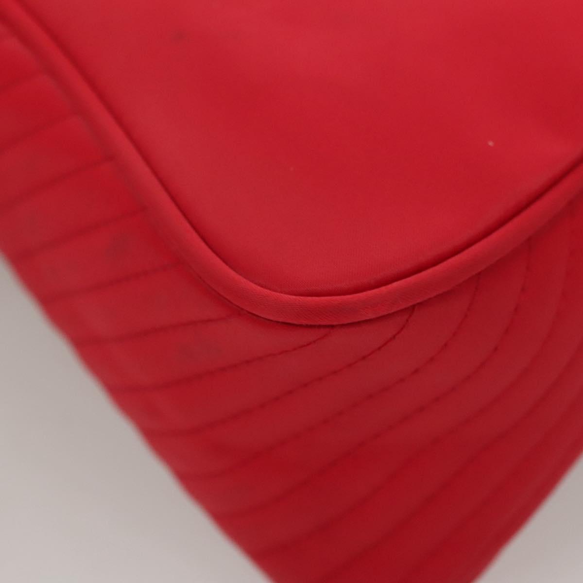 SAINT LAURENT Hand Bag Nylon Red Auth yk18999