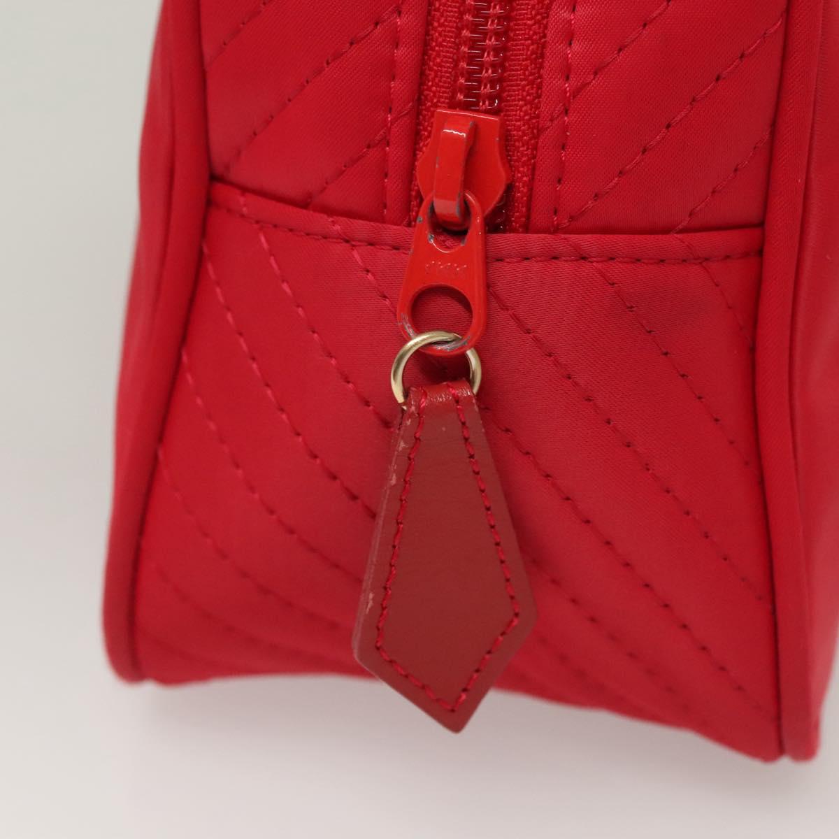 SAINT LAURENT Hand Bag Nylon Red Auth yk18999