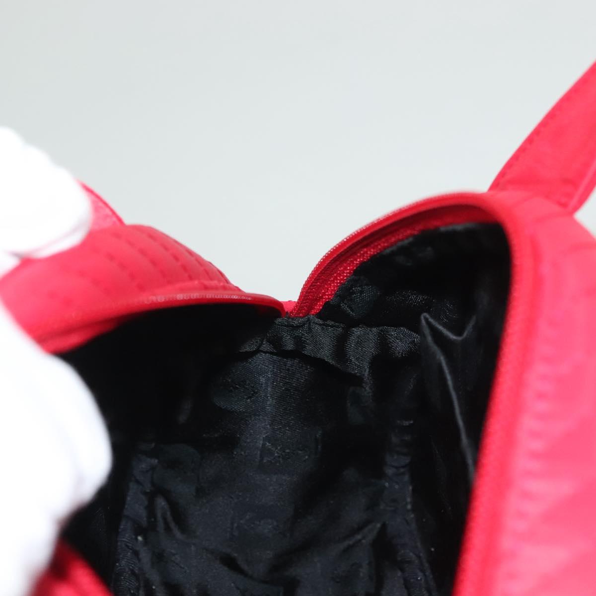 SAINT LAURENT Hand Bag Nylon Red Auth yk18999