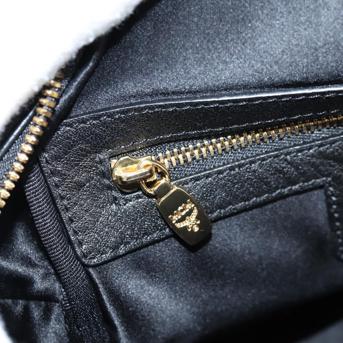 MCM Vicetos Studs Backpack Leather Black Gold Auth yk19000V