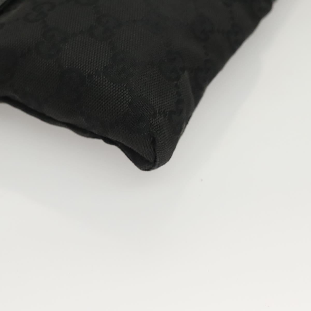GUCCI GG Canvas Waist bag Black Silver 28566 Auth yk19002