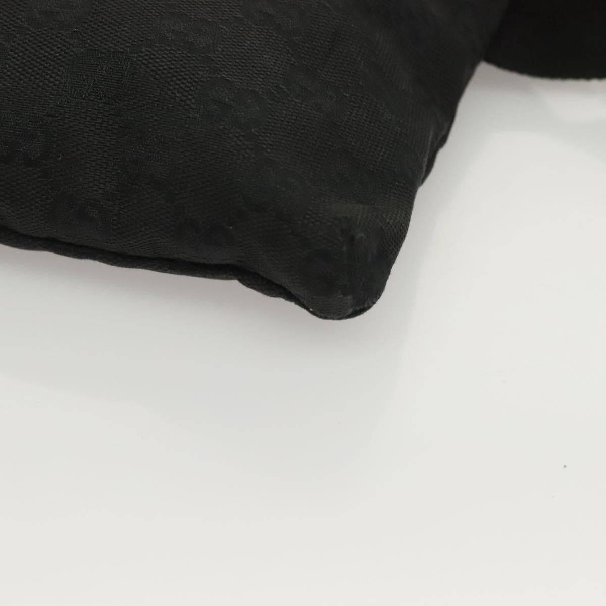 GUCCI GG Canvas Waist bag Black Silver 28566 Auth yk19002