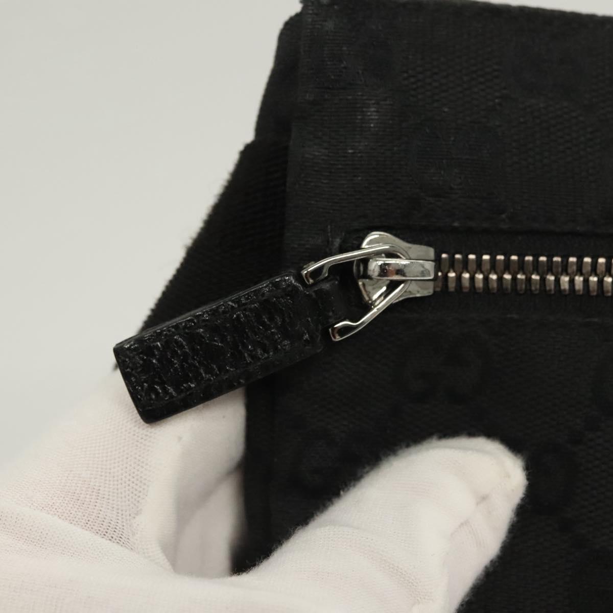 GUCCI GG Canvas Waist bag Black Silver 28566 Auth yk19002