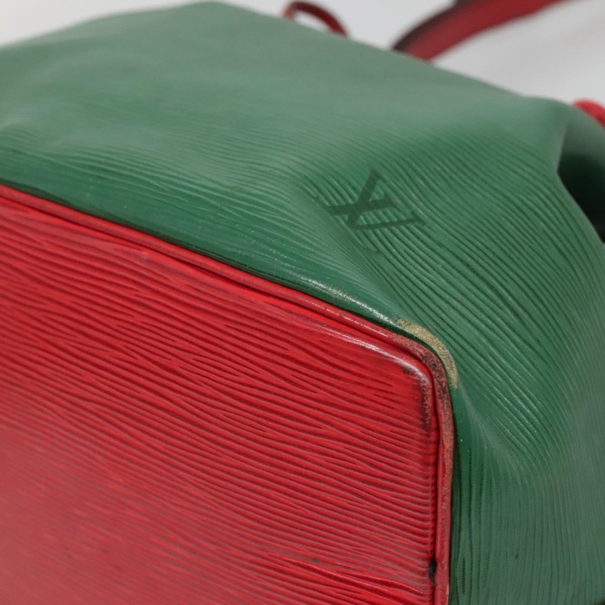 LOUIS VUITTON Epi Petit Noe Shoulder Bag Bicolor Green Red M44147 Auth yk19006