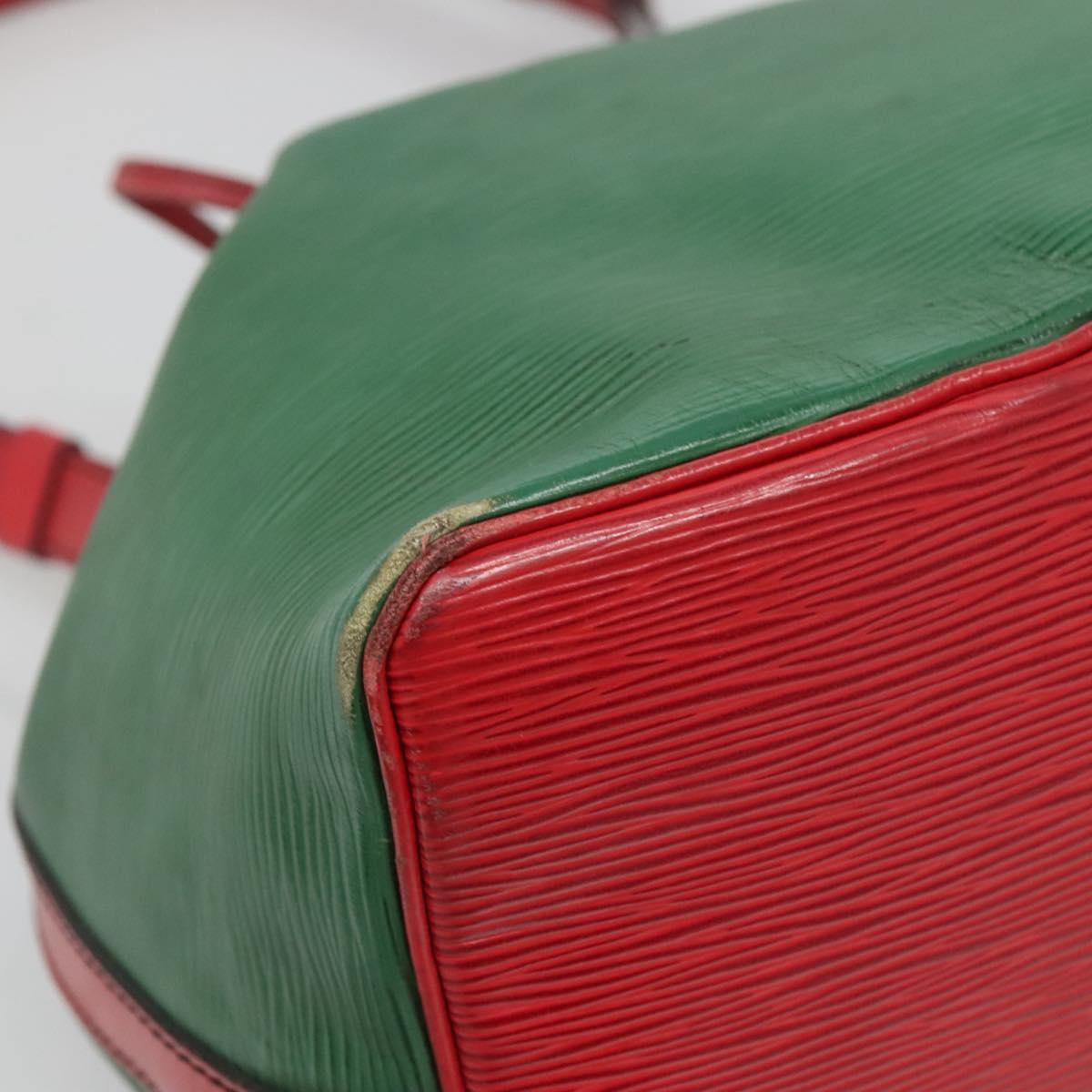 LOUIS VUITTON Epi Petit Noe Shoulder Bag Bicolor Green Red M44147 Auth yk19006