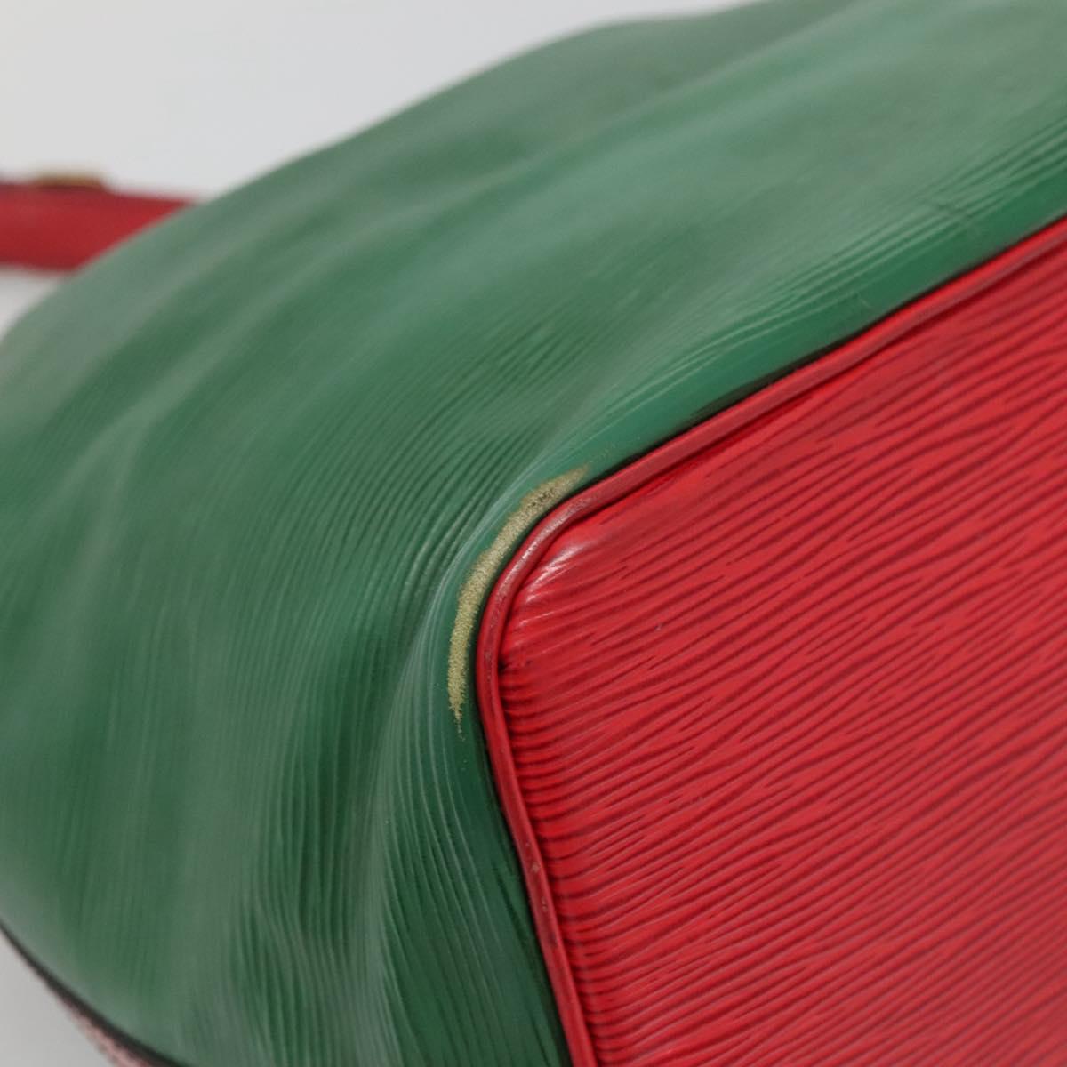 LOUIS VUITTON Epi Petit Noe Shoulder Bag Bicolor Green Red M44147 Auth yk19006
