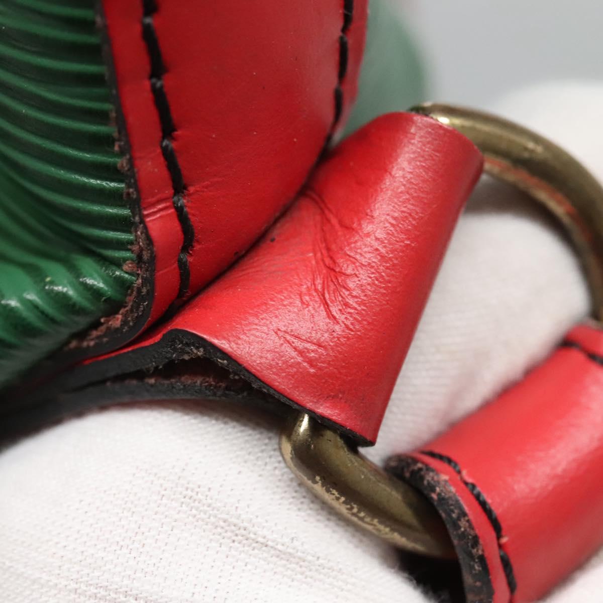 LOUIS VUITTON Epi Petit Noe Shoulder Bag Bicolor Green Red M44147 Auth yk19006