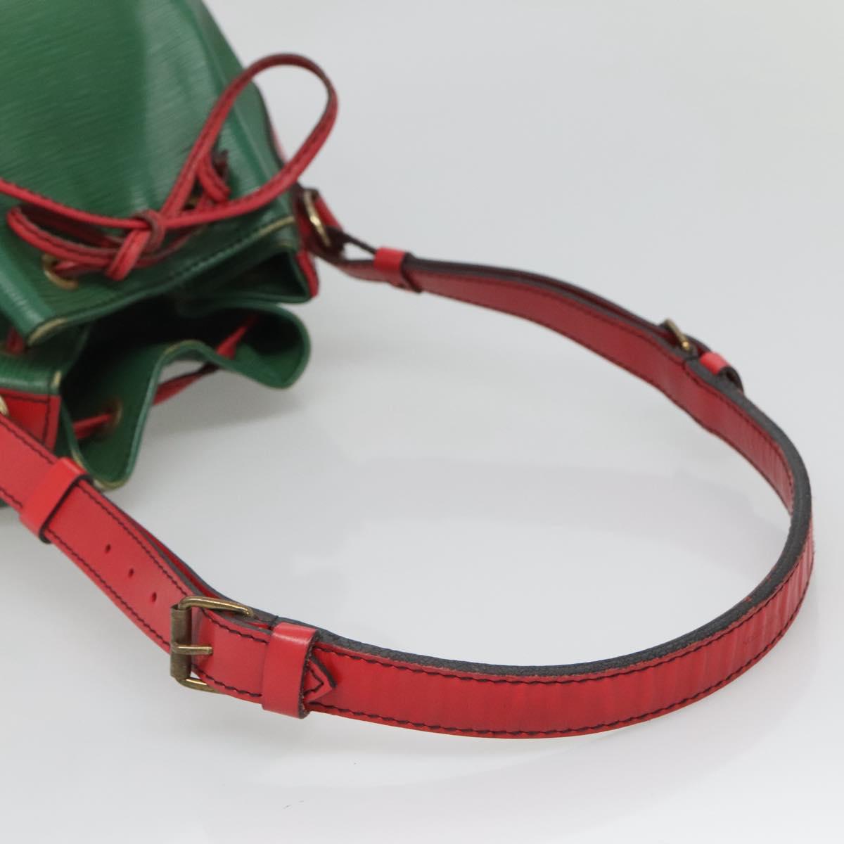 LOUIS VUITTON Epi Petit Noe Shoulder Bag Bicolor Green Red M44147 Auth yk19006