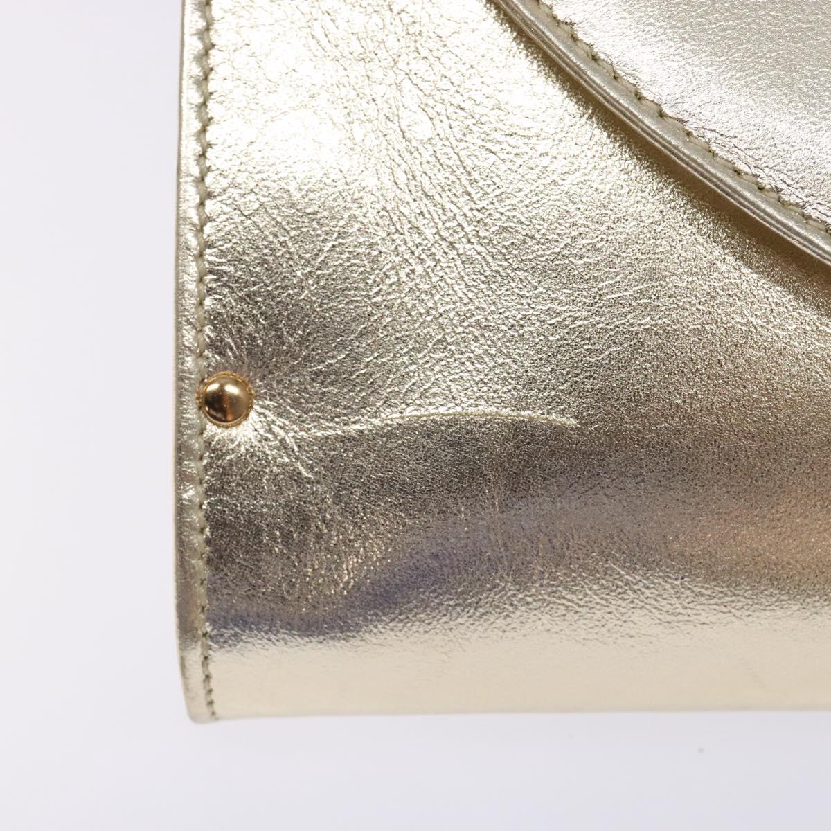 Salvatore Ferragamo Gancini Shoulder Bag Leather Gold Tone Auth yk19023