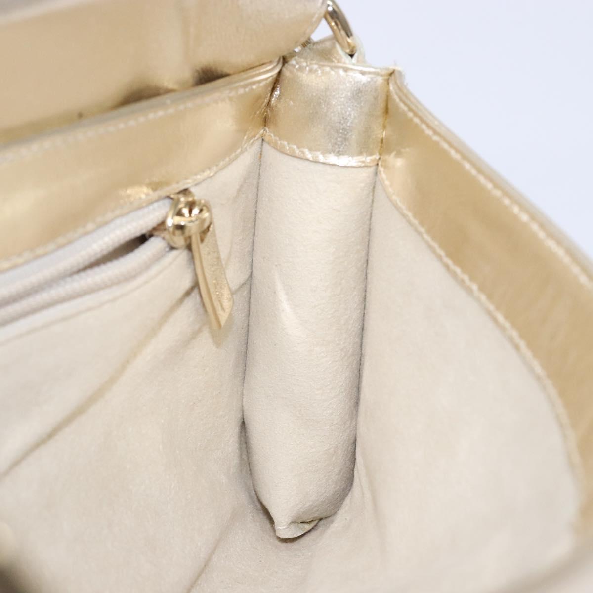 Salvatore Ferragamo Gancini Shoulder Bag Leather Gold Tone Auth yk19023