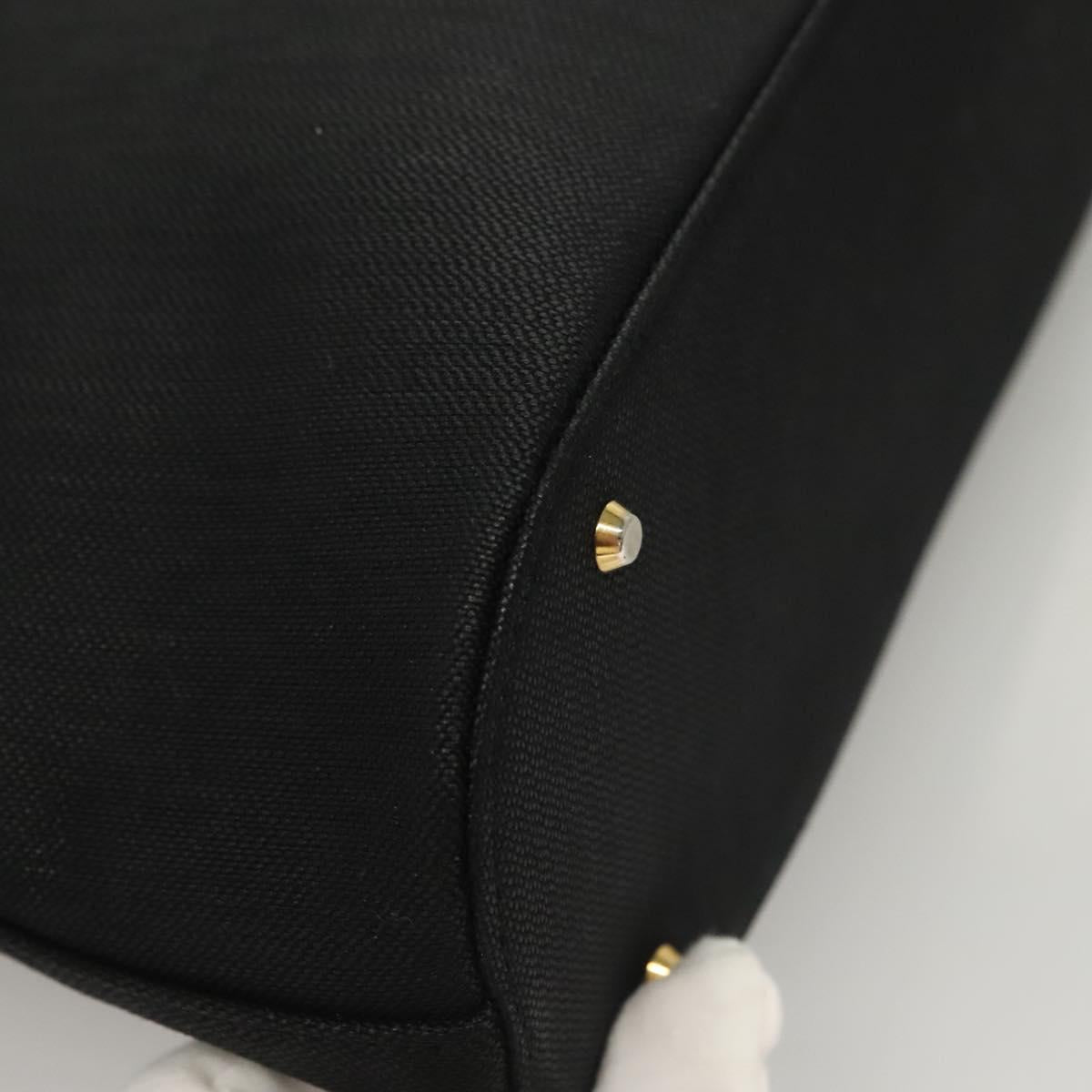 GIVENCHY Shoulder Bag Canvas Black Gold Auth yk19066