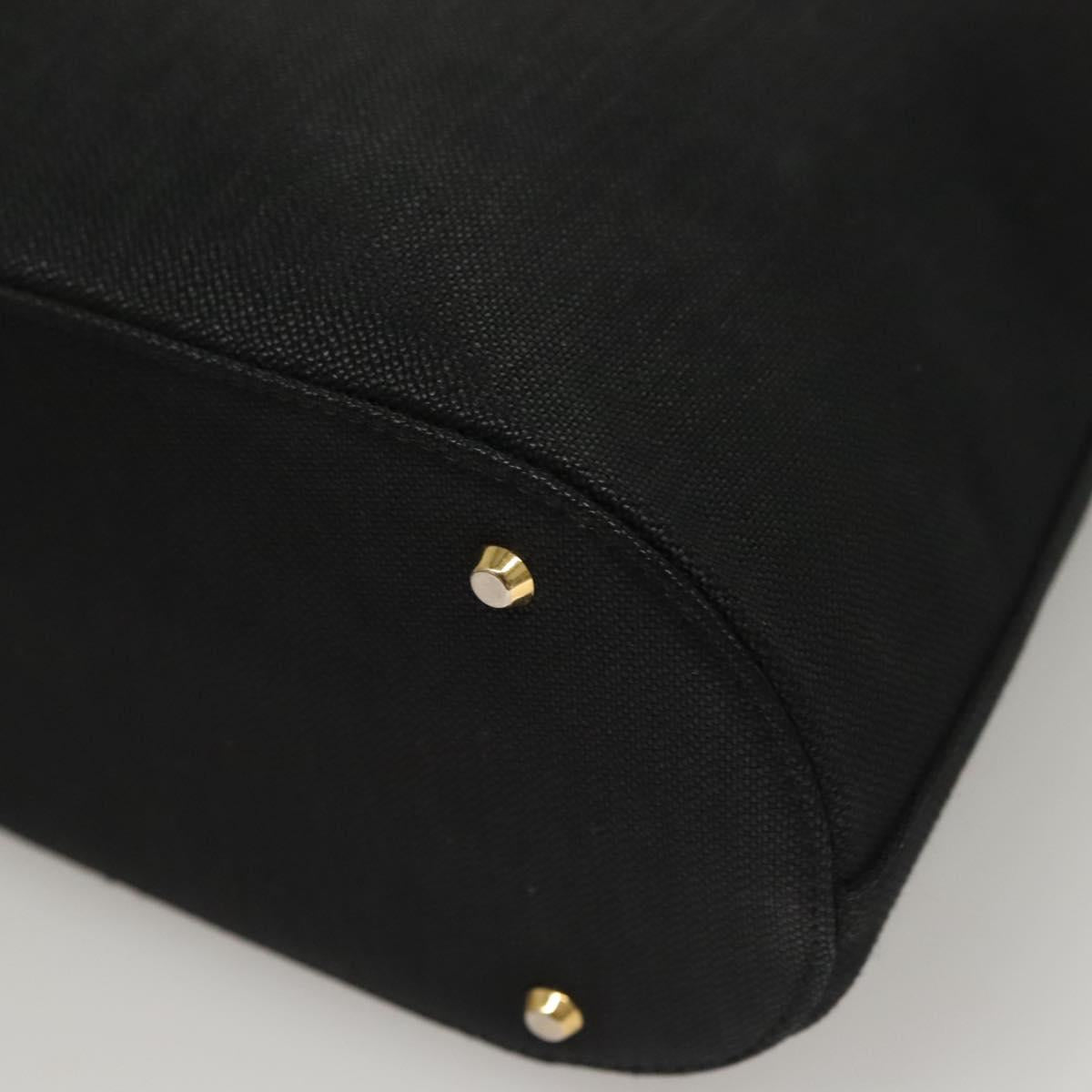 GIVENCHY Shoulder Bag Canvas Black Gold Auth yk19066