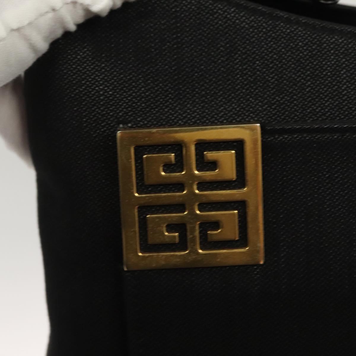 GIVENCHY Shoulder Bag Canvas Black Gold Auth yk19066