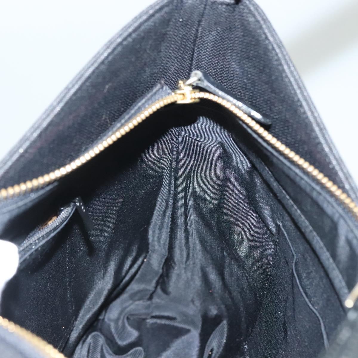 GIVENCHY Shoulder Bag Canvas Black Gold Auth yk19066