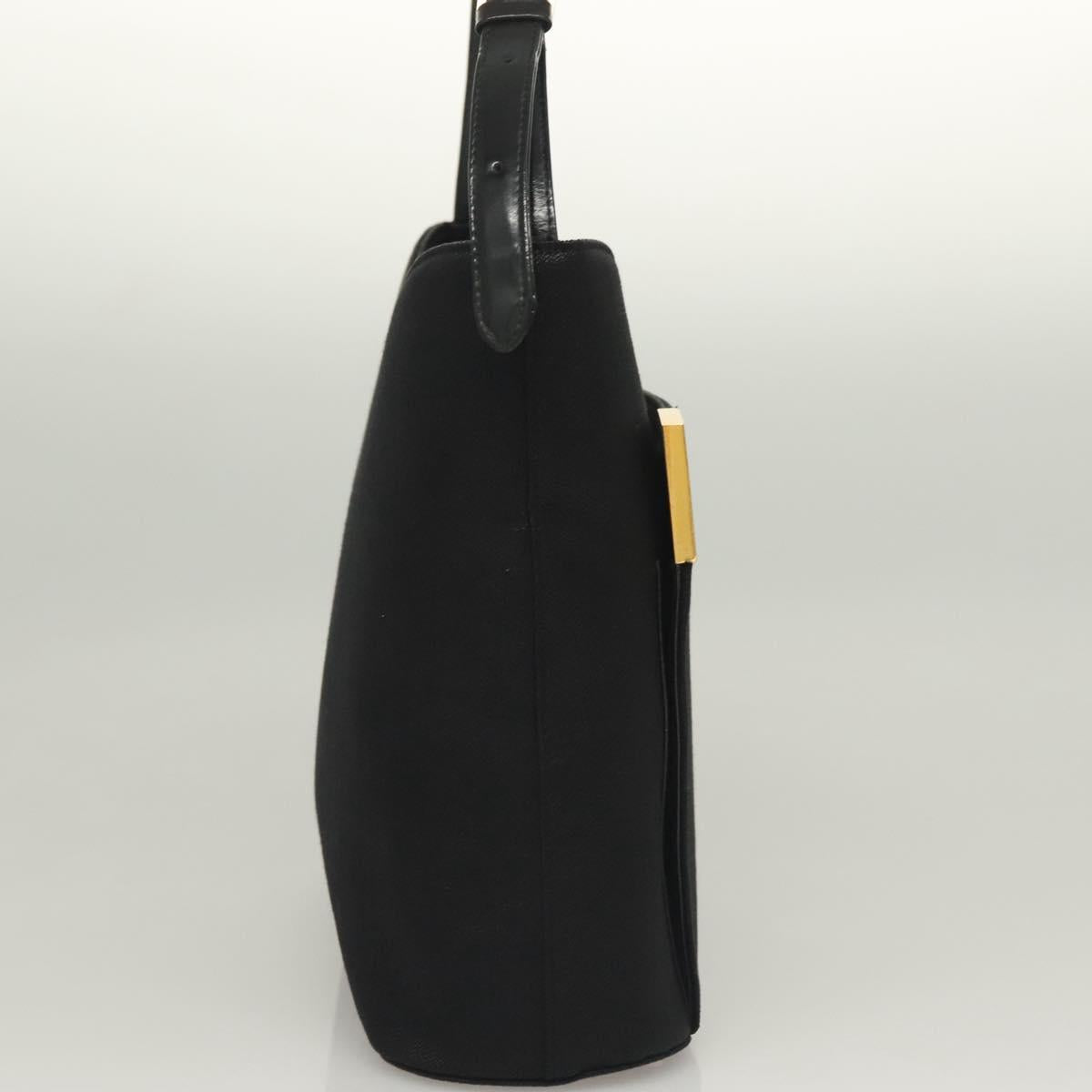 GIVENCHY Shoulder Bag Canvas Black Gold Auth yk19066