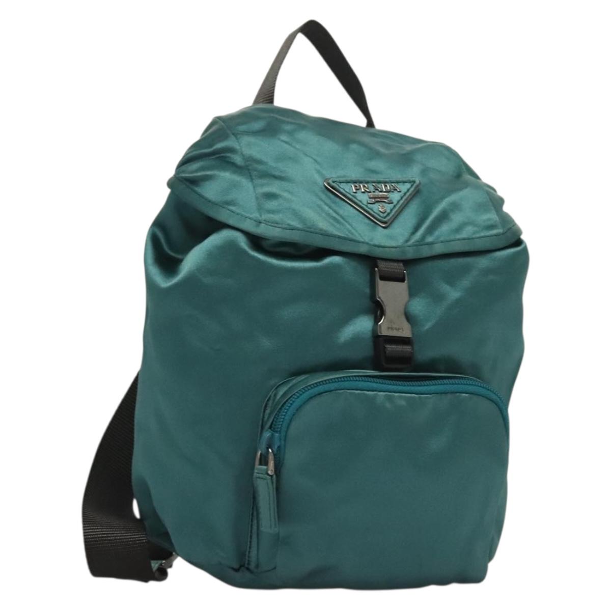 PRADA Backpack Satin Blue Auth yk19071