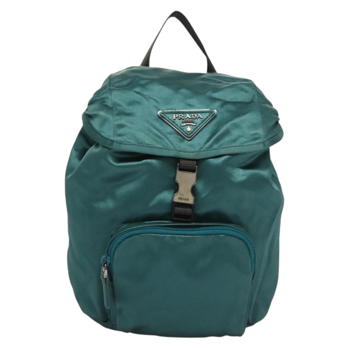 PRADA Backpack Satin Blue Auth yk19071