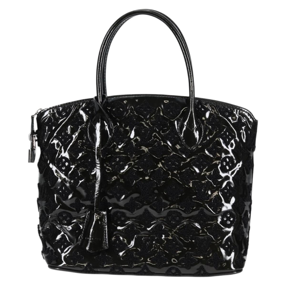 LOUIS VUITTON Monogram Fashion Lockit Booklet Hand Bag Black LV Auth yk19091V